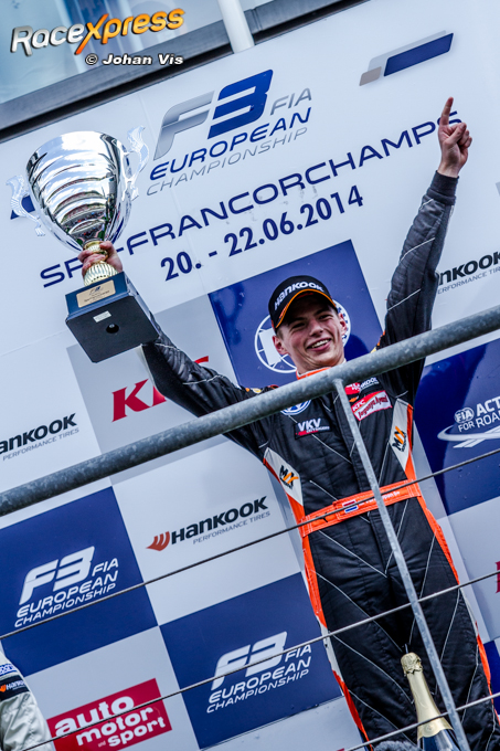 Portret Max Verstappen FIA Formula 3 overwinning op Spa-Francorchamps